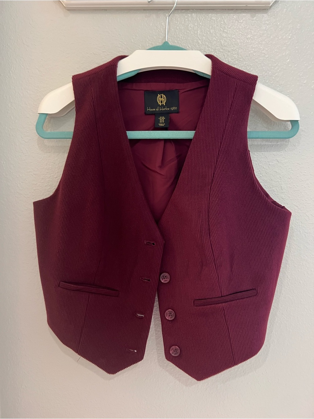 House of Harlow 1960 Burgundy Men's Vest